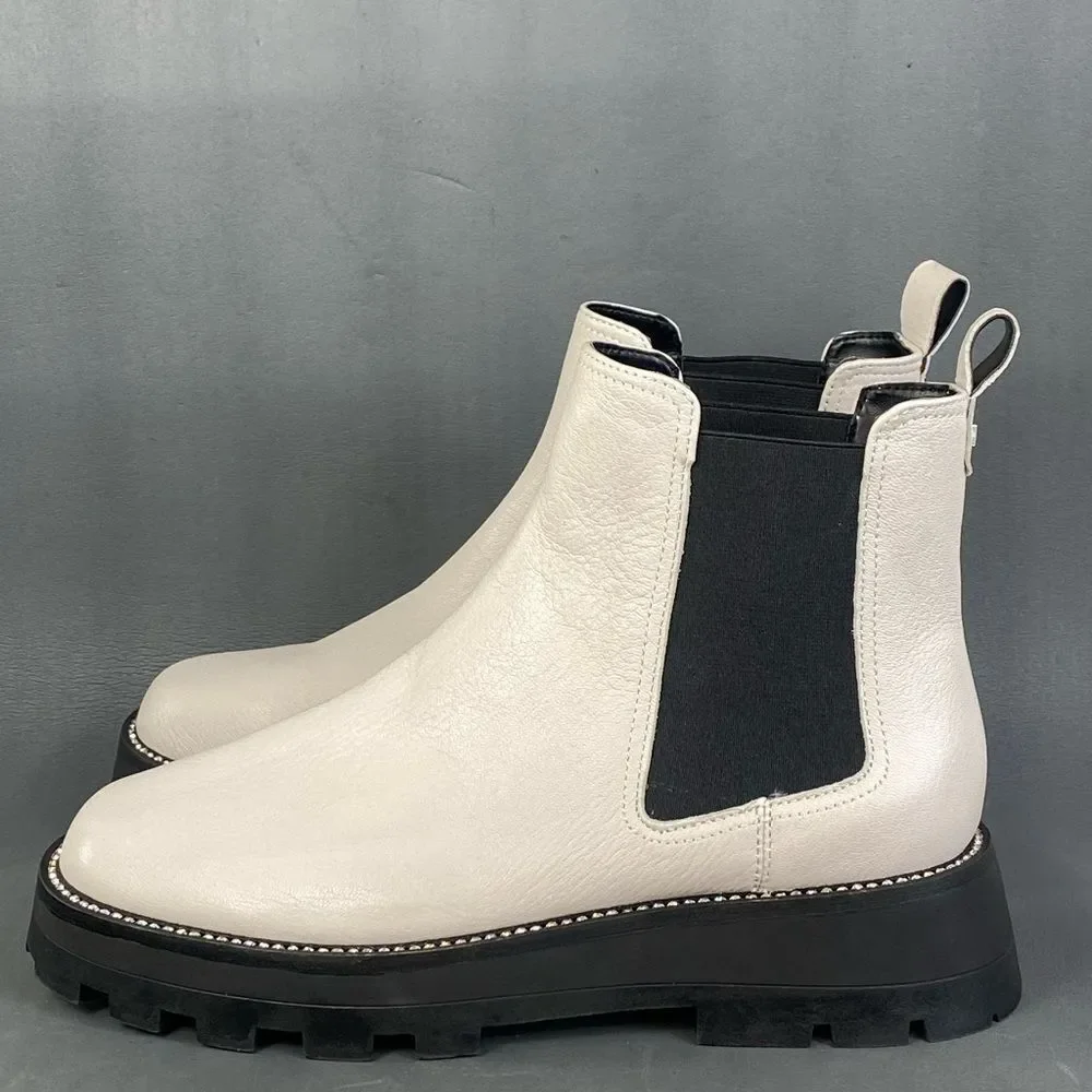 Karl Lagerfeld Paris Women's Classic Mayde Leather Lug-Sole Ankle Boot size  9.5 - Picture 2 of 11